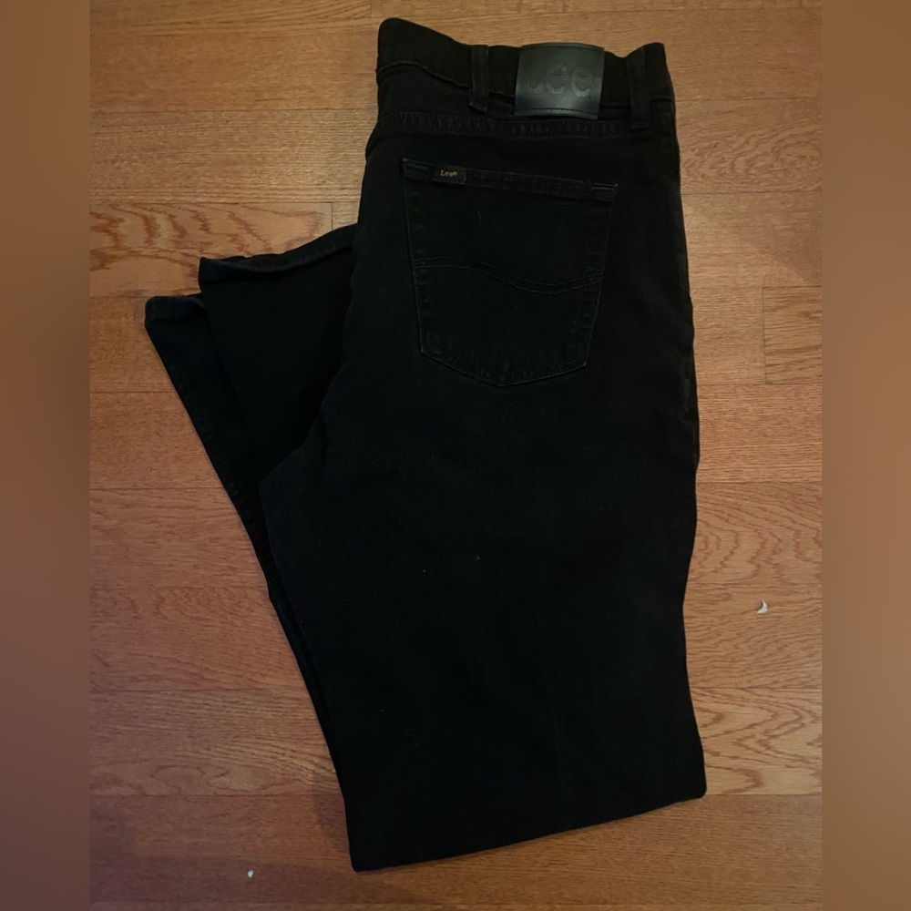 Mens Lee Premium Select Regular Fit Black Jeans 38x32